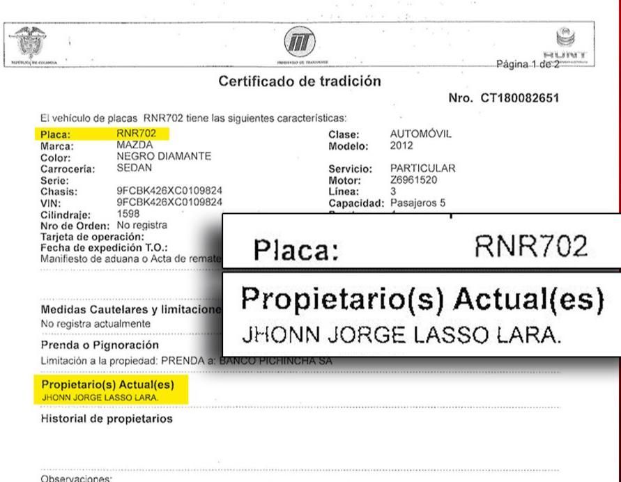 como saber el nombre del propietario de un vehiculo
